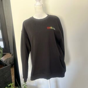 Forever 21 Black Crewneck Sweatshirt with Small Multicolor Logo